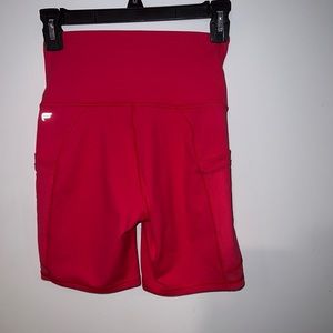 fabletics hot pink biker shorts